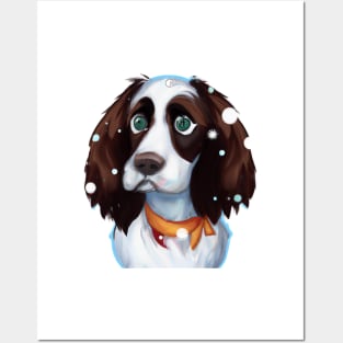 Cute English Springer Spaniel Drawing Posters and Art